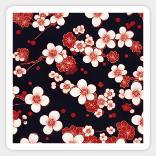 Japanese Plum Blossoms Kimono Pattern Sticker